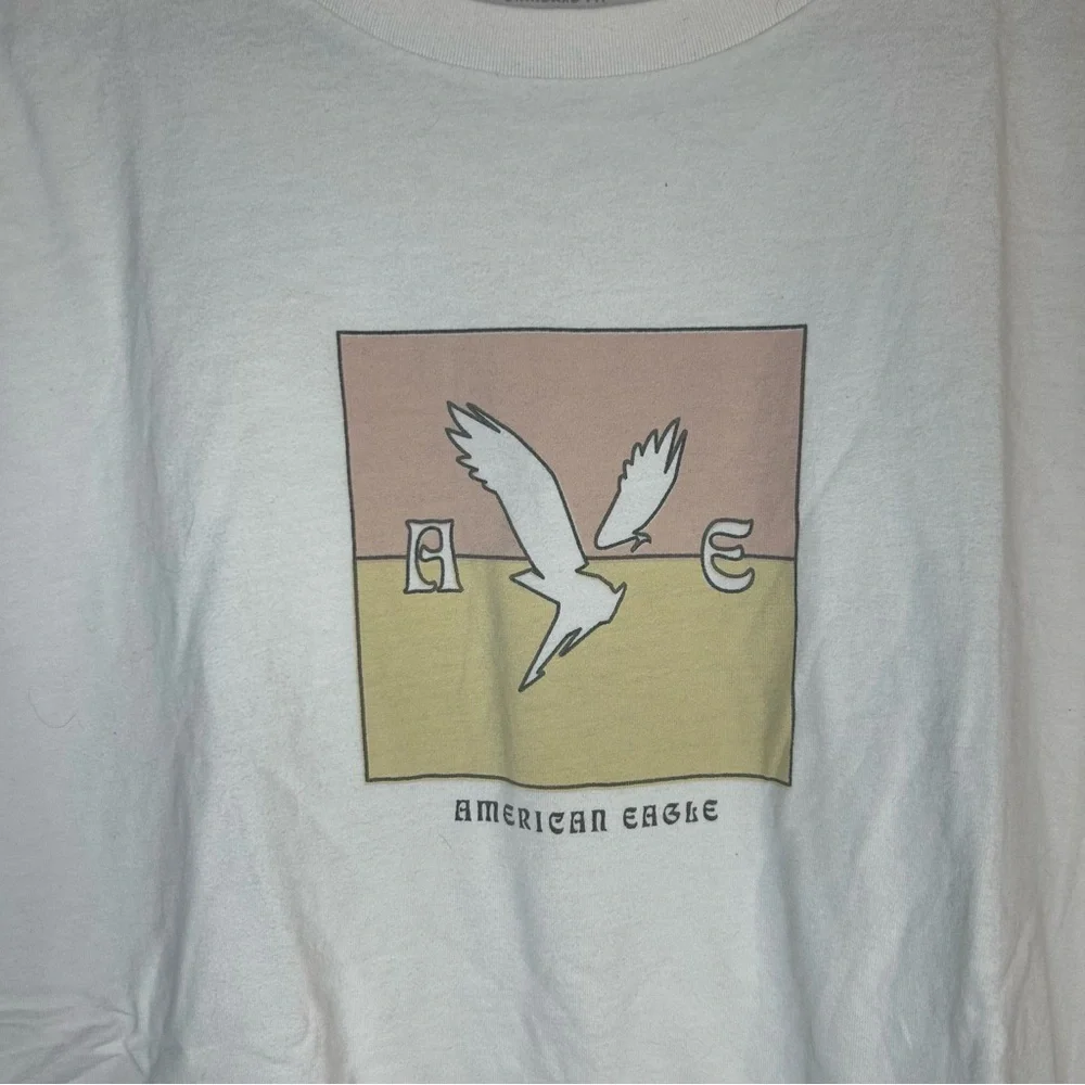 American Eagle Men’s White Super Soft Standard Fit T-Shirt, Size Large - Picture 3 of 6